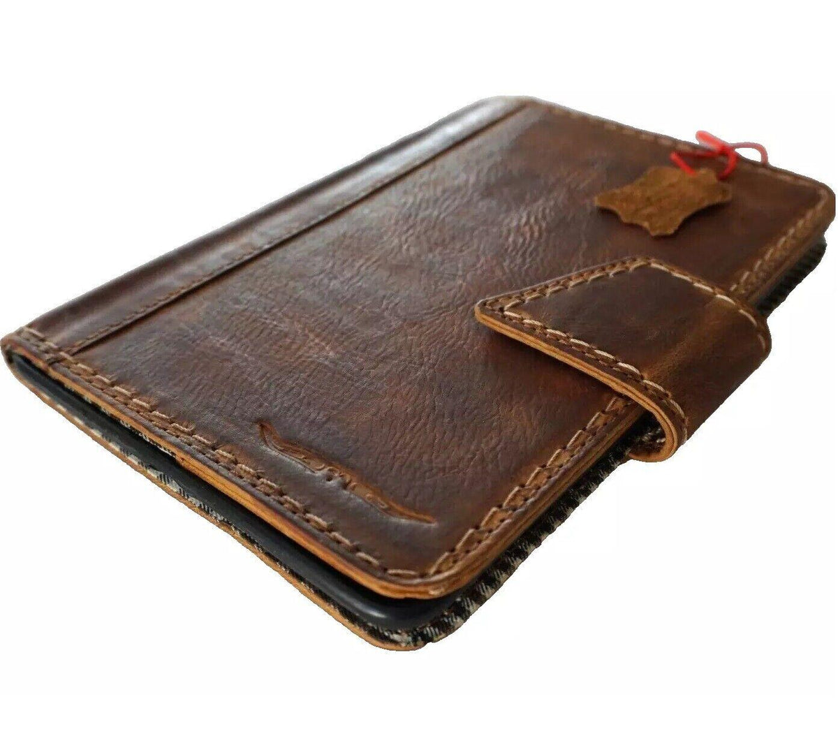 Vintage Leather iPad Mini Case: Magnetic Wallet, Hand Sewn