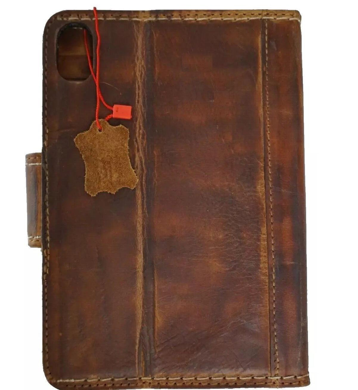 Vintage Leather iPad Mini Case: Magnetic Wallet, Hand Sewn