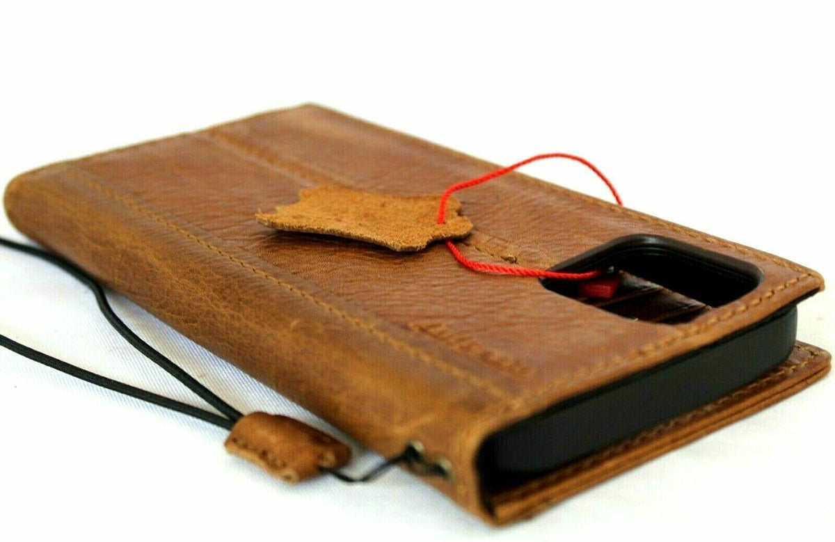 Genuine Leather iPhone Wallet Case: Vintage Book Style