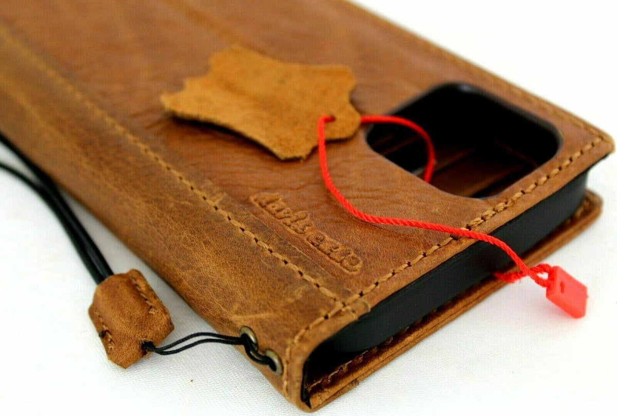 Handmade Leather Phone Case, Luxury Art Design for Galaxy