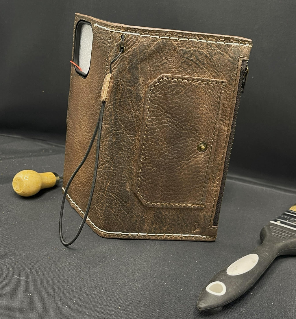 Handmade Leather Wallet Case for Oppo Find N3 Reno 12 Pro