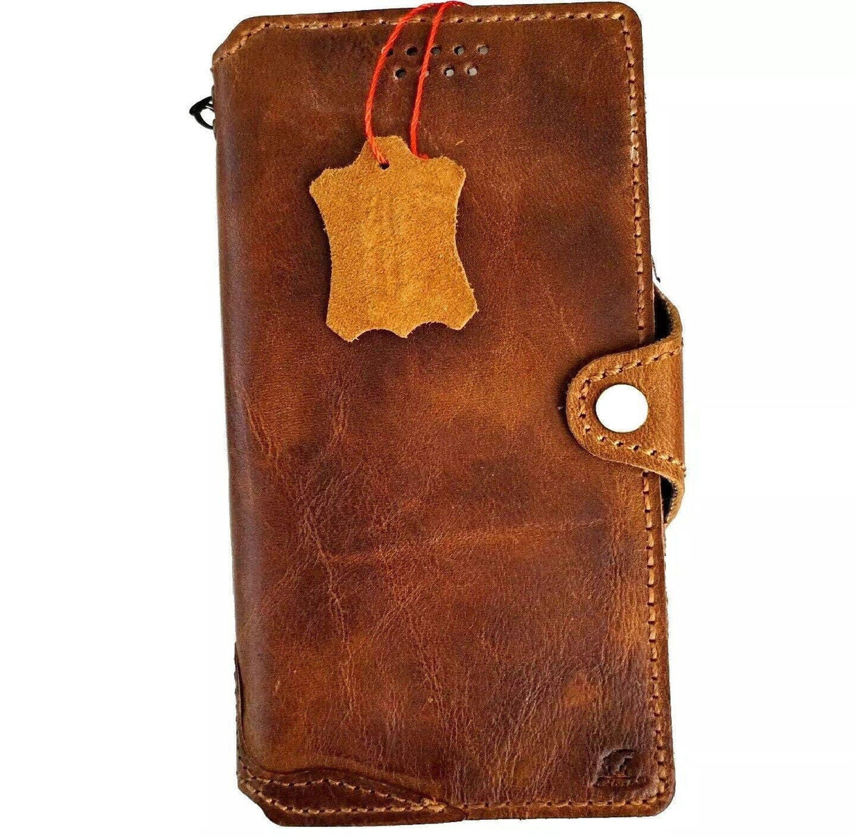 Handmade Leather Wallet Case: Samsung Galaxy, Card Slots & Wireless Charge