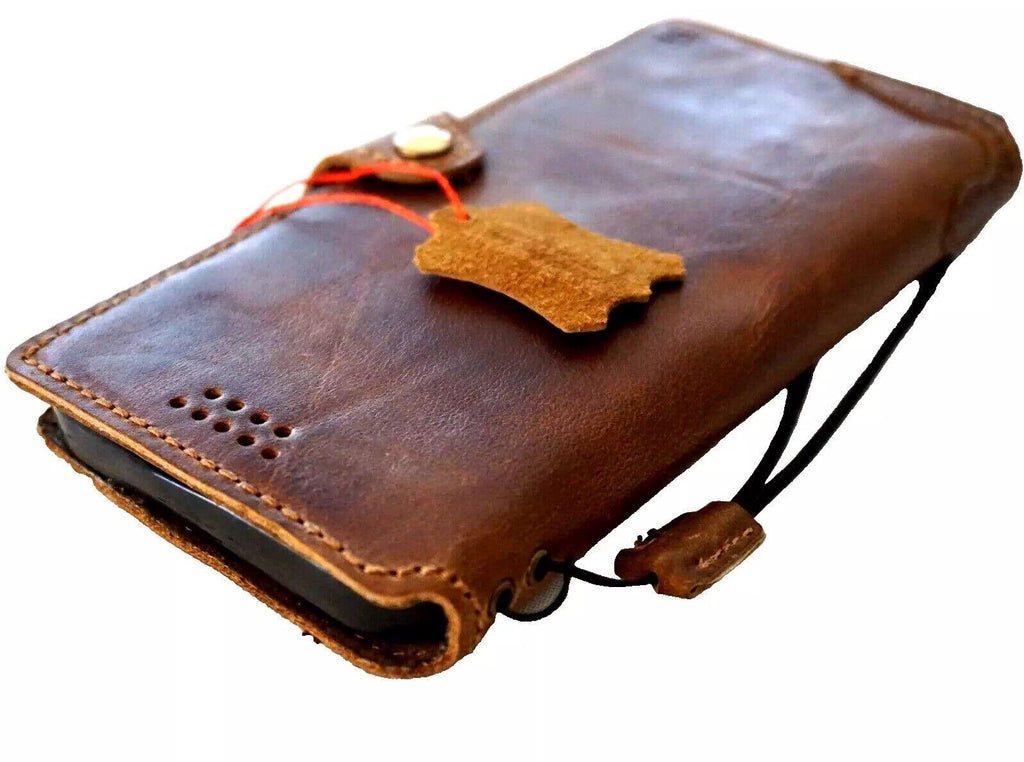 Handmade Leather Wallet Case: Samsung Galaxy, Card Slots & Wireless Charge