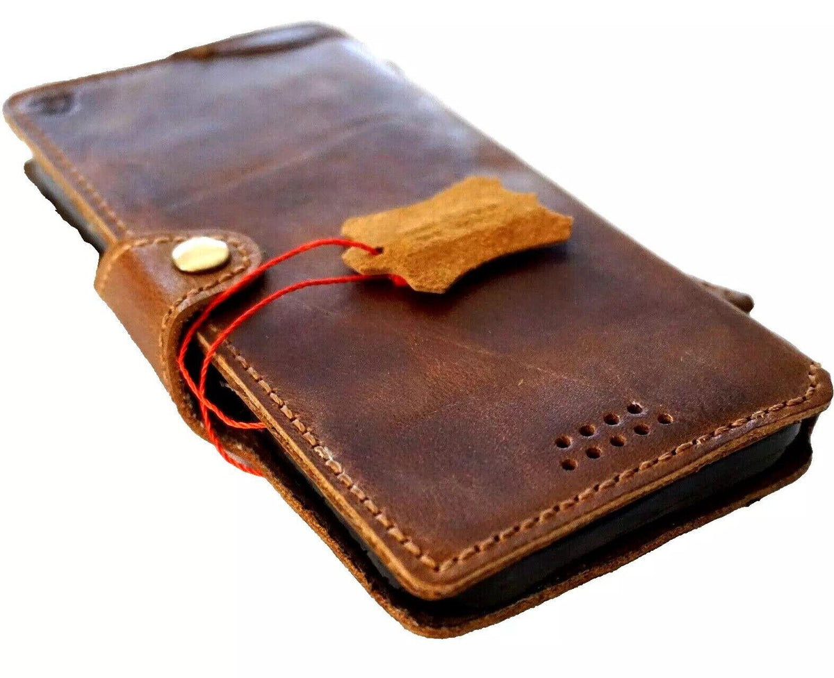 Handmade Leather Wallet Case: Samsung Galaxy, Card Slots & Wireless Charge