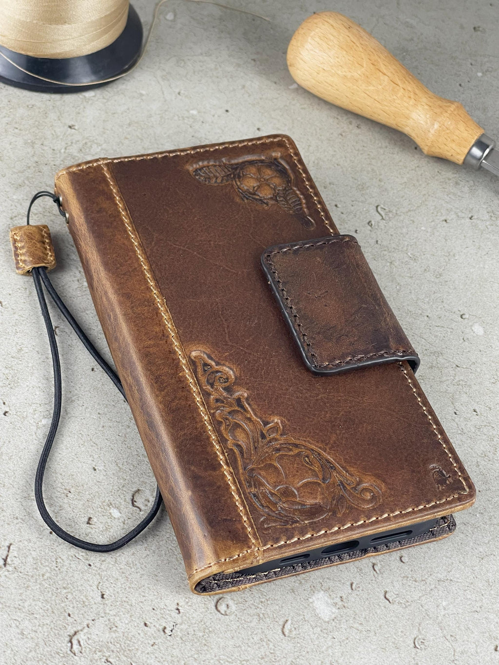 Genuine Leather fo OnePlus Open Case Wallet Handmade Wireless Luxury  Davidov Art