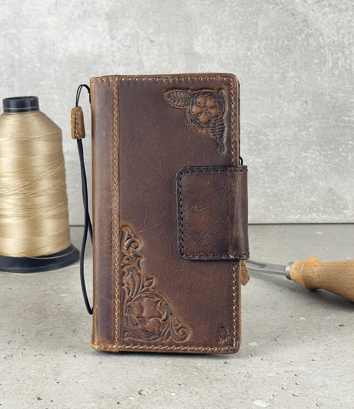 Genuine Leather fo OnePlus Open Case Wallet Handmade Wireless Luxury  Davidov Art