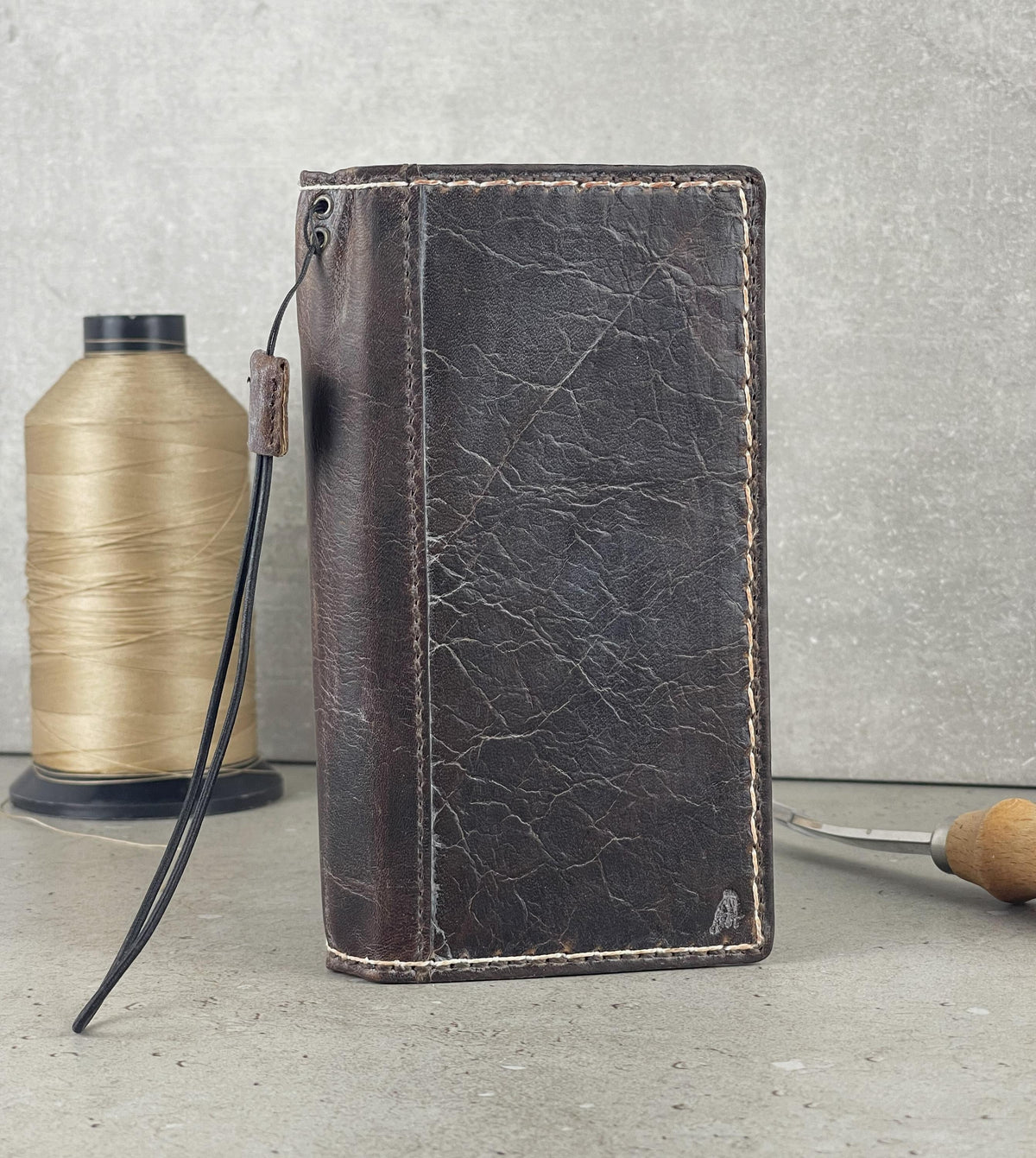 Handmade Leather Wallet Case for Galaxy Z Fold: Book Style Cover