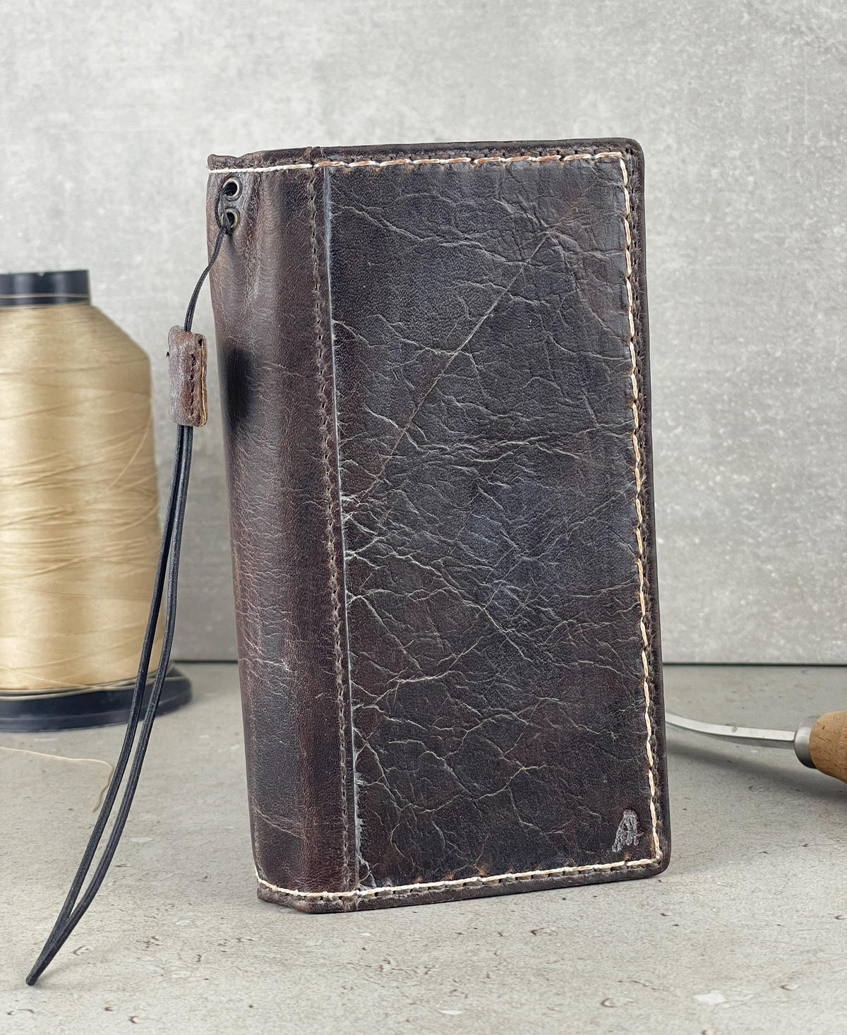 Handmade Leather Wallet Case for Galaxy Z Fold: Book Style Cover