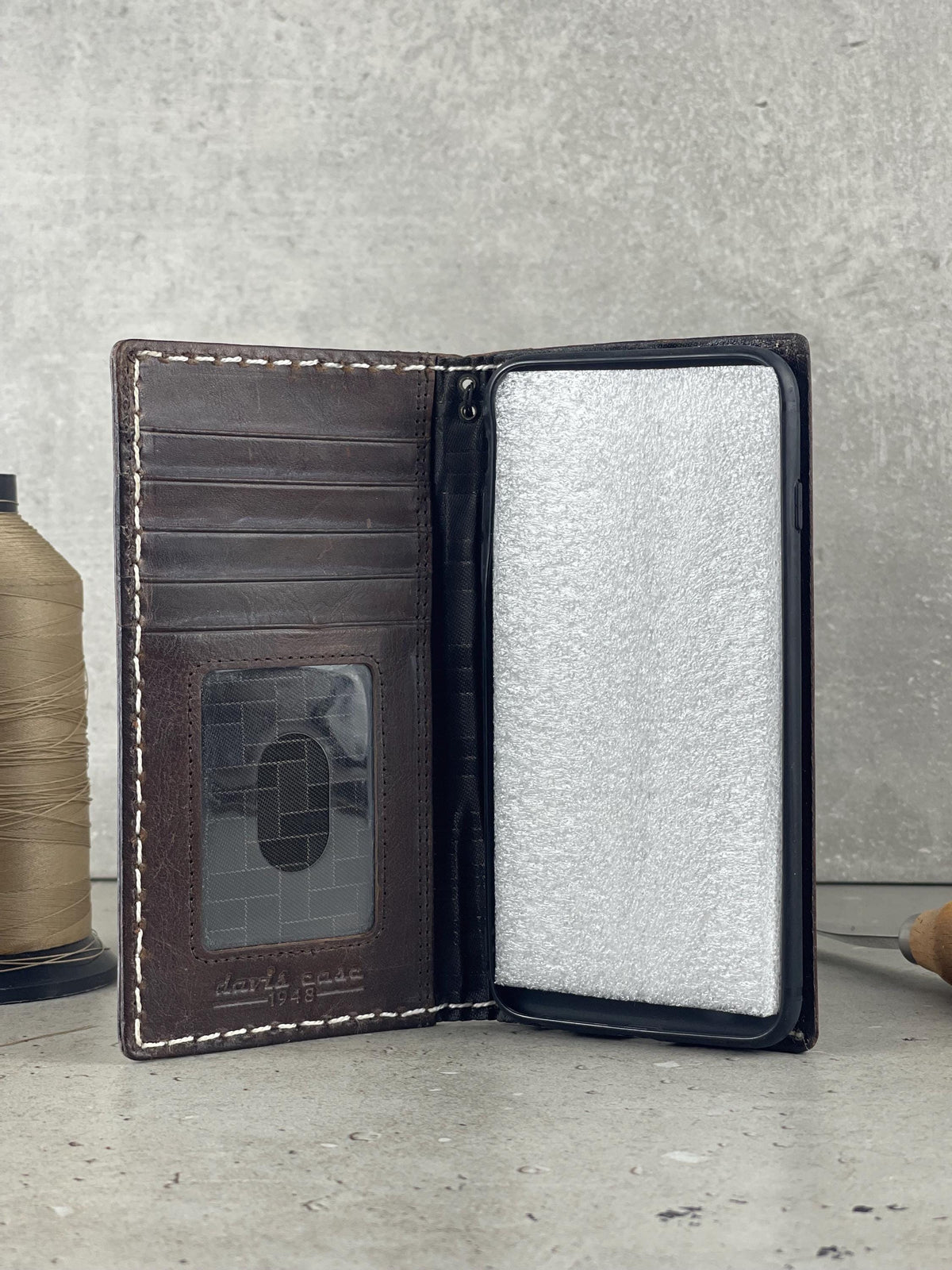 Handmade Leather Wallet Case for Google Pixel: Vintage Card Slots