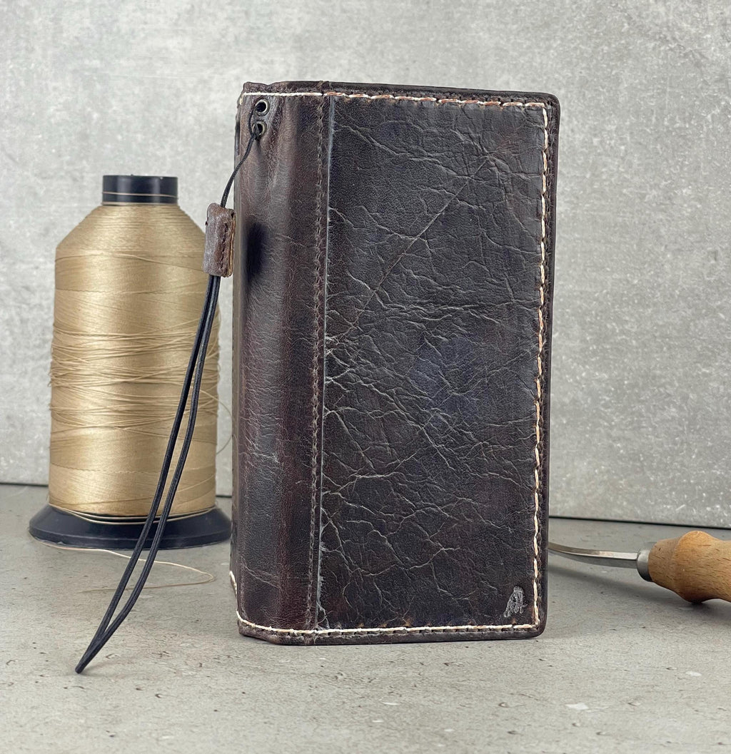 Handmade Leather Wallet Case for Google Pixel: Vintage Card Slots