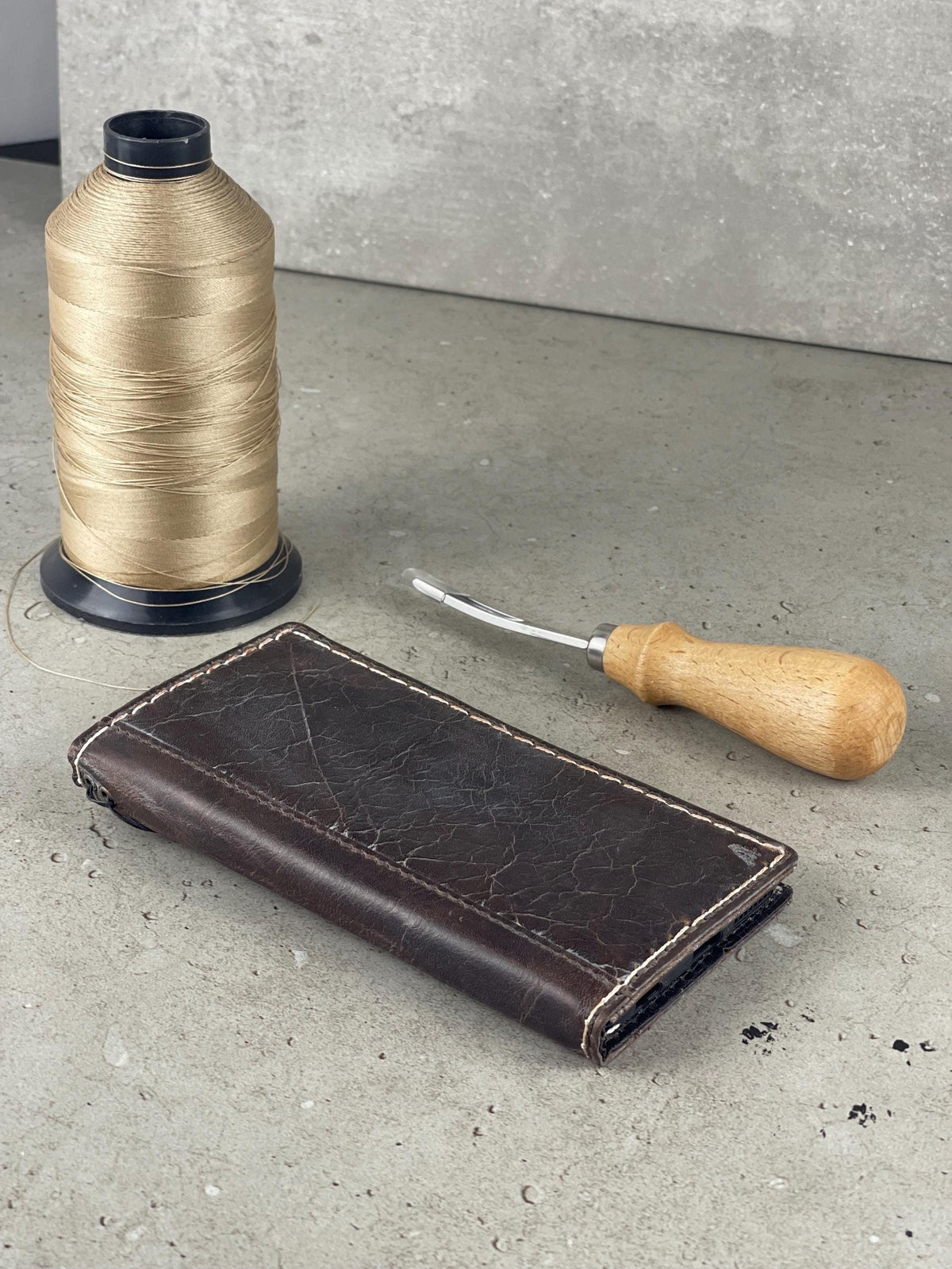 Handmade Leather Wallet Case: Luxury Book Design, Card Slots