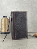 Handmade Leather Wallet Case: Luxury Book Design, Card Slots