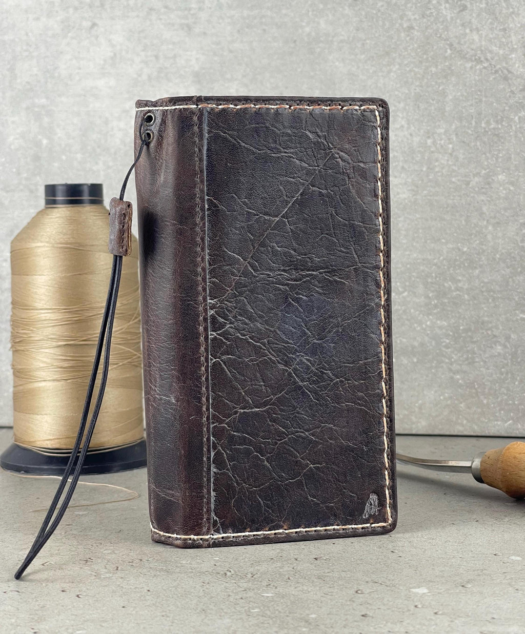 Handmade Leather Wallet Case: Luxury Book Design, Card Slots