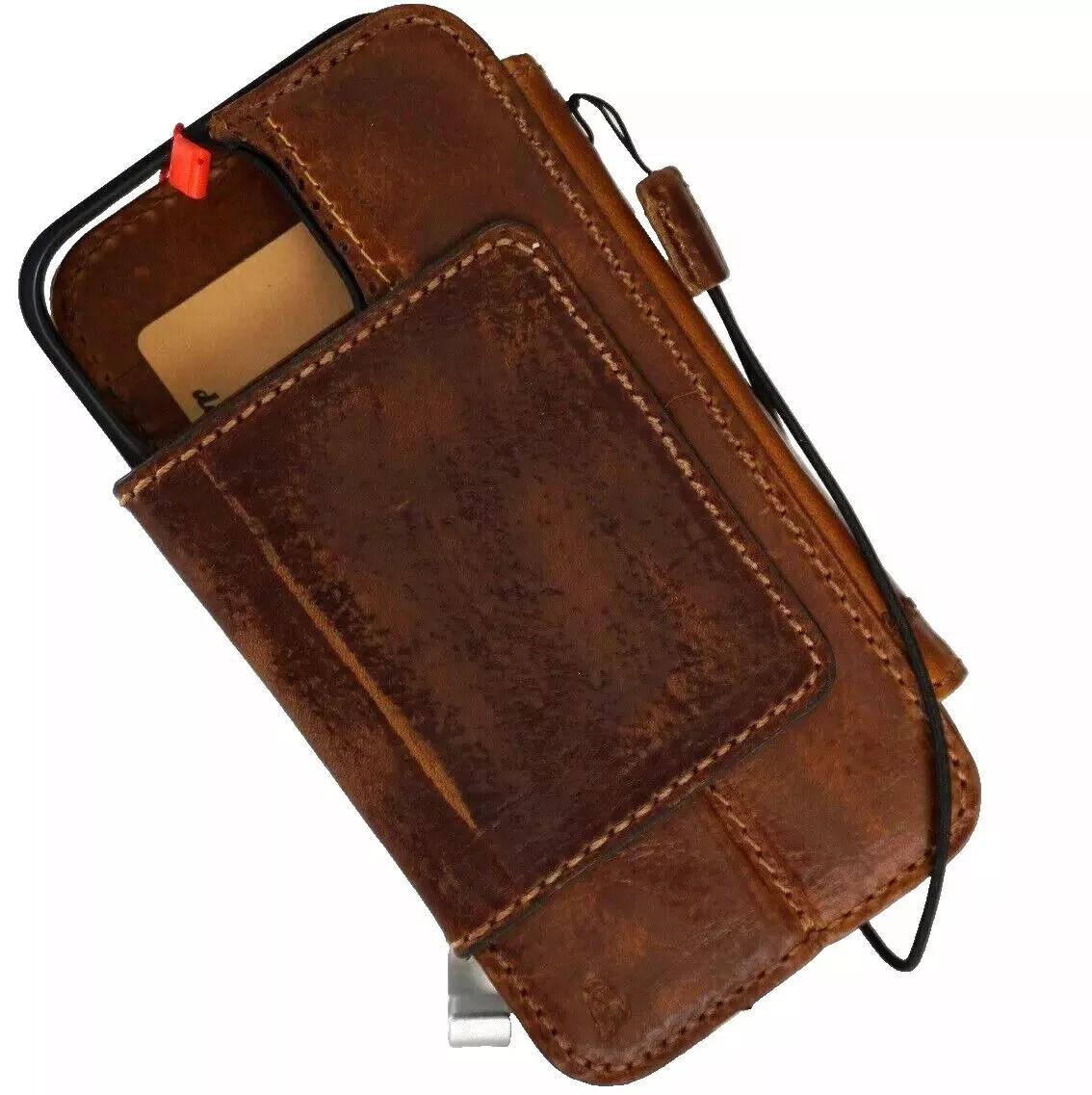 Handmade Leather iPhone Wallet Case: Removable Card Slots