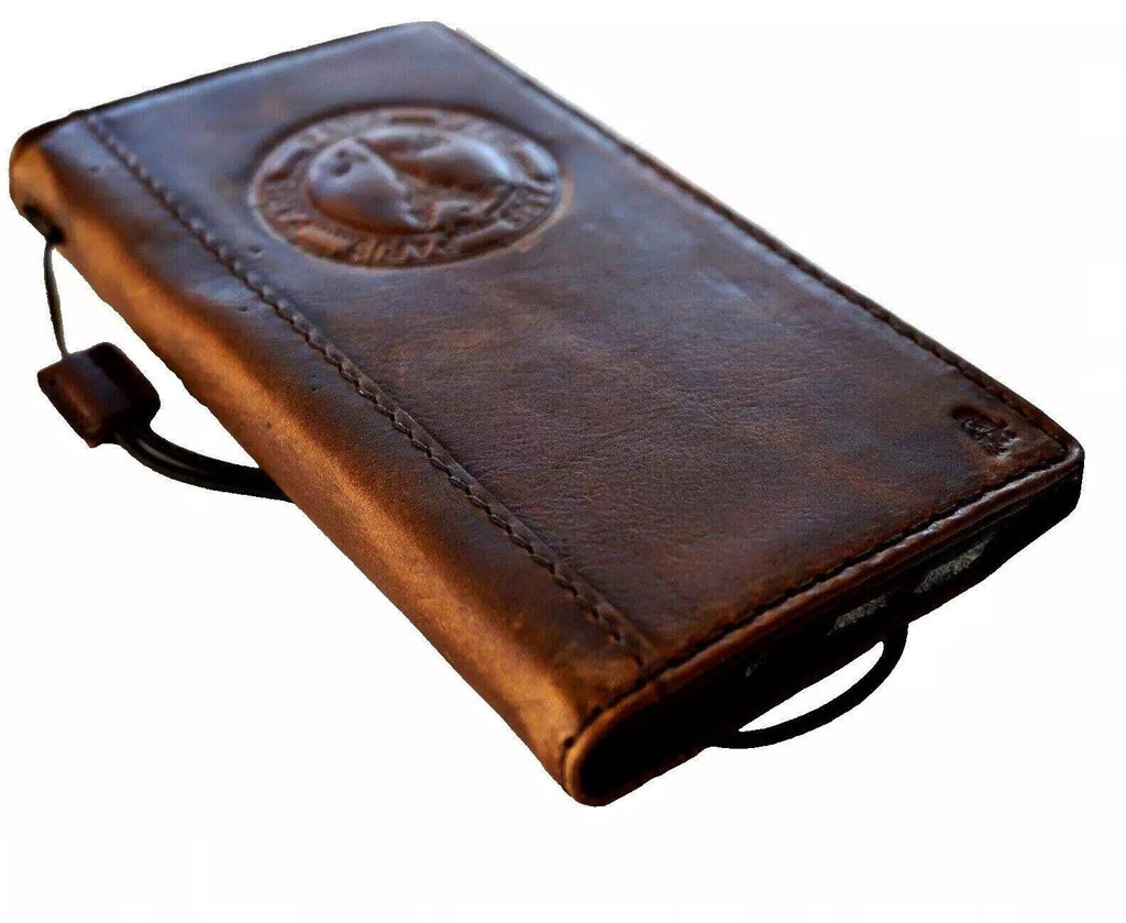 Handmade Leather iPhone Wallet Case: Vintage Paris Eiffel Design