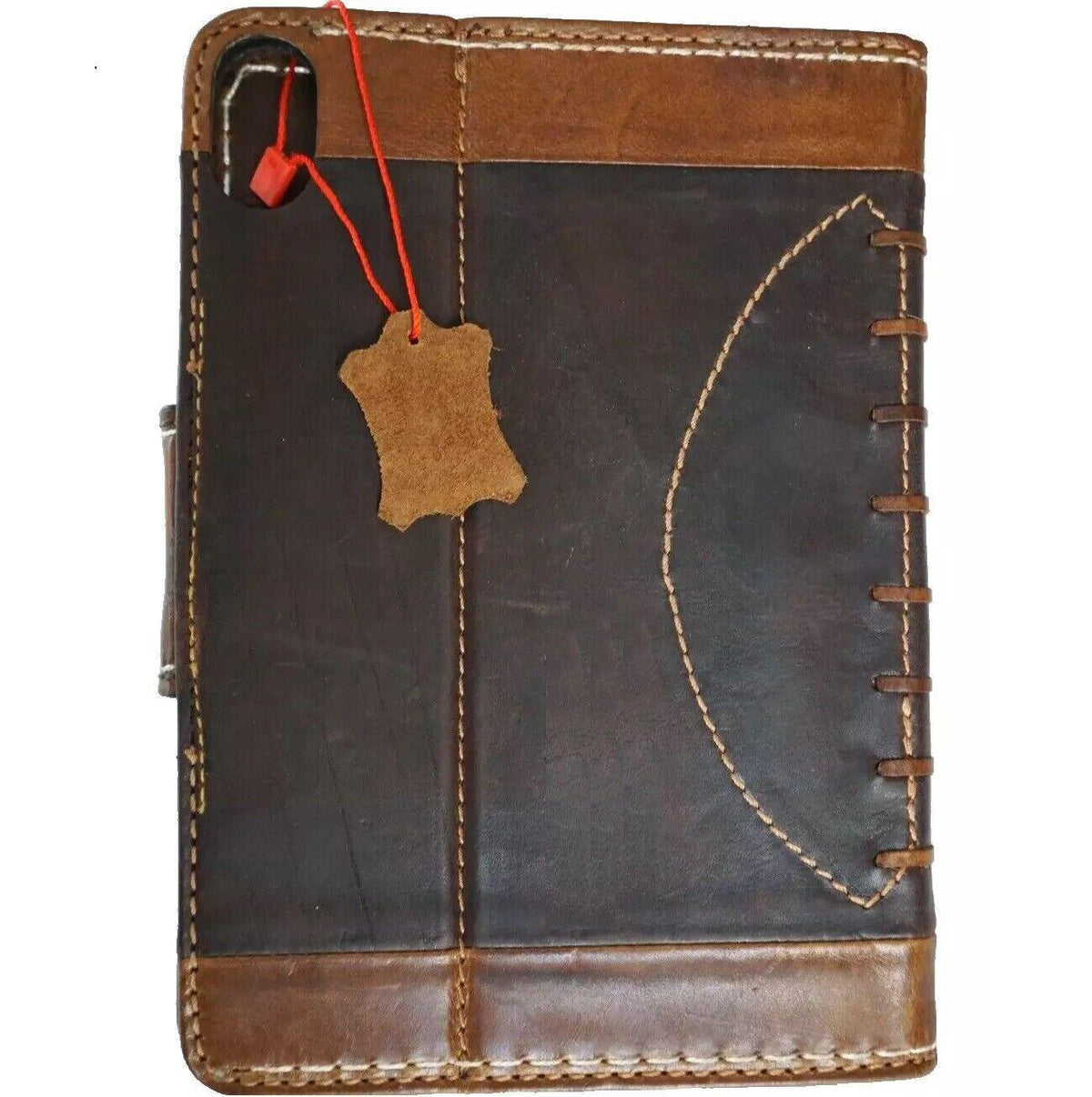 Vintage Leather Football iPad Mini Case: Magnetic Wallet, Hand Sewn