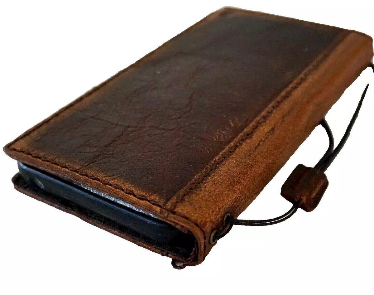 Vintage Leather iPhone Wallet Case: Handmade Book Cover