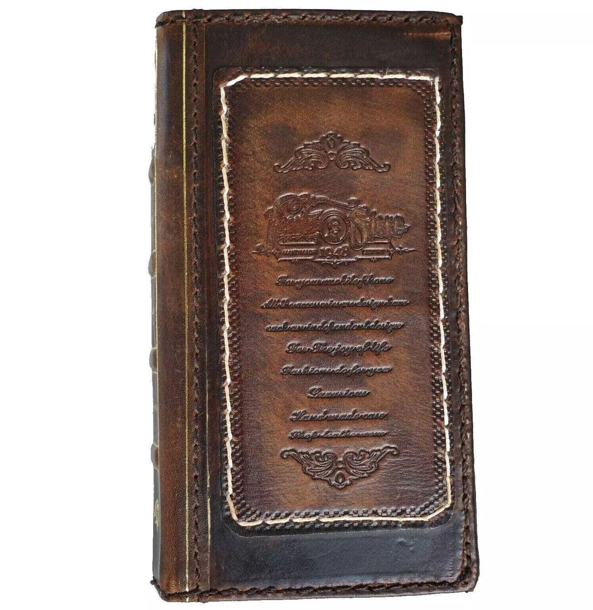 Handmade Leather Wallet Book Cover for Honor Magic V3 Fold