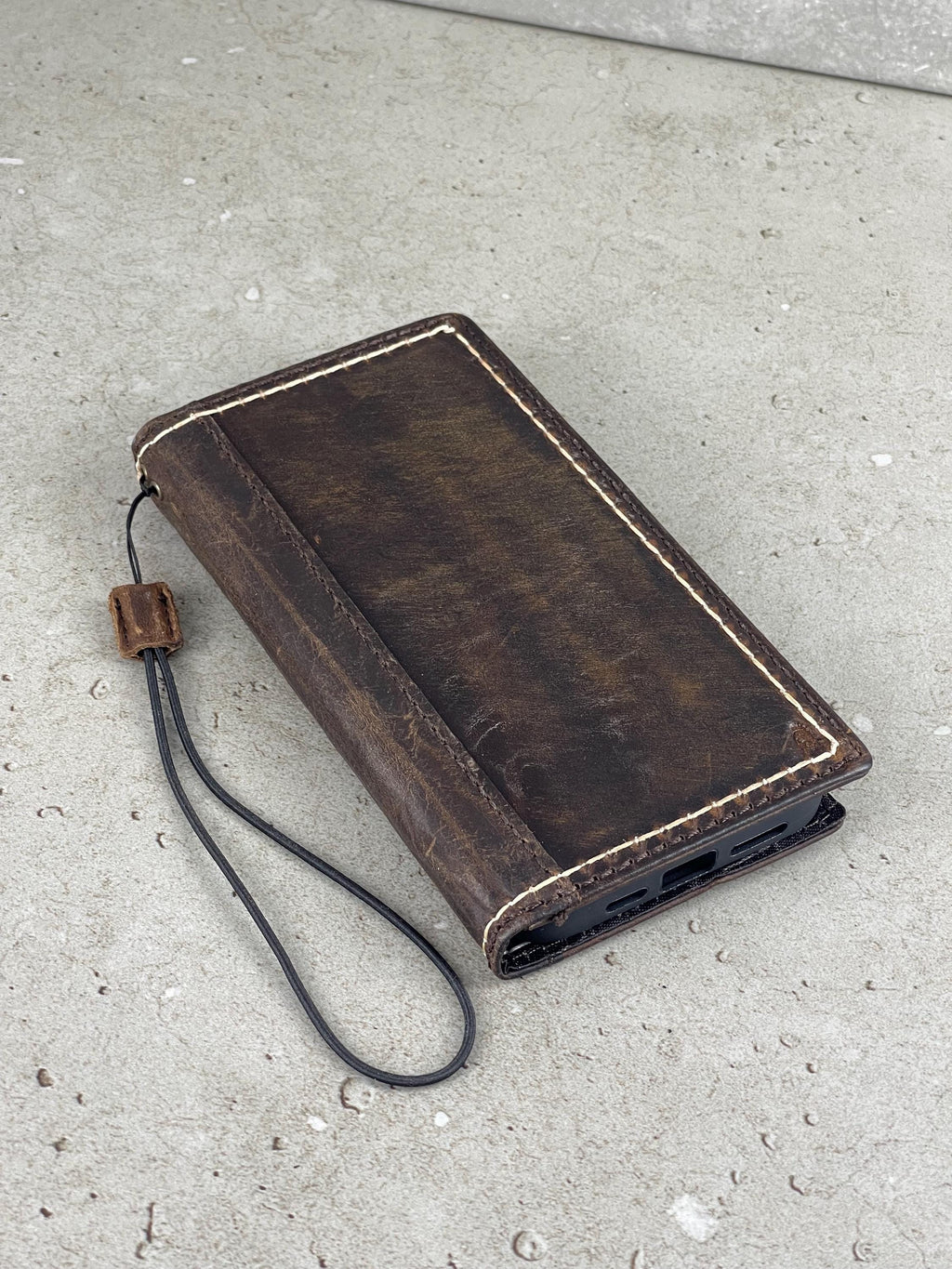 Handmade Leather Wallet Case for Galaxy Z Fold: Book Style Cover