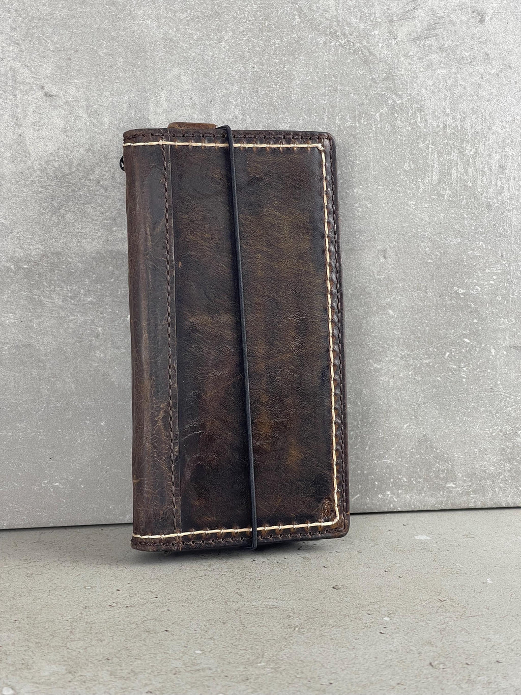 Hand Sewn Leather Wallet Case for Galaxy S22/S23/S24 Ultra