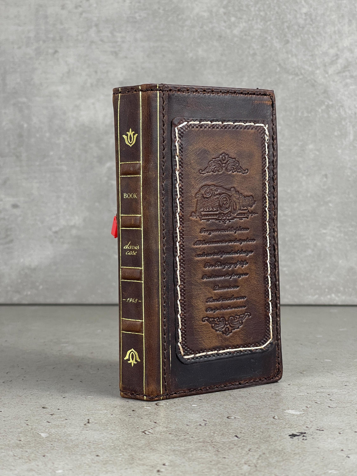 Genuine Leather Wallet Case for Google Pixel: Vintage Book Design