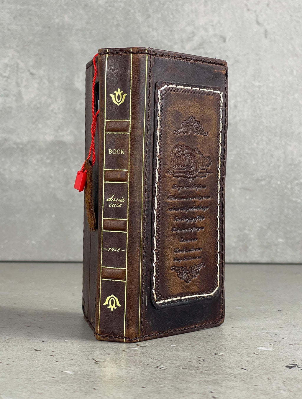 Genuine Leather Wallet Case for Google Pixel: Vintage Book Design