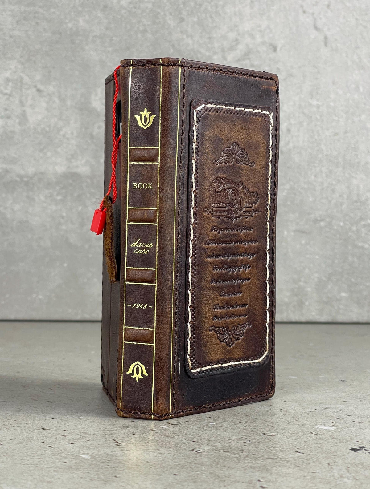 Genuine Leather Wallet Case for Google Pixel: Vintage Book Design