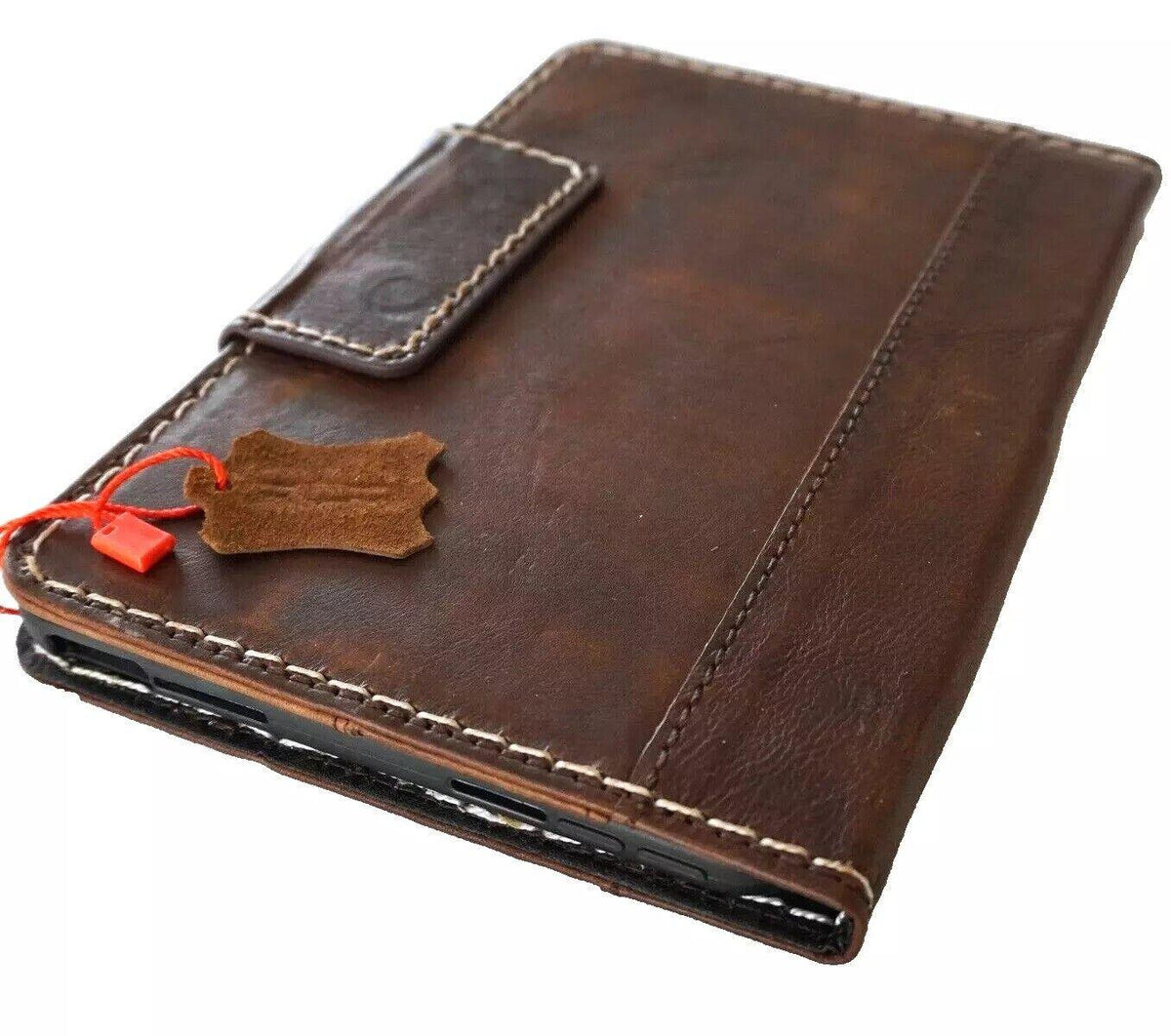 Vintage Leather iPad Mini Case: Hand Sewn, Magnetic Pen Holder