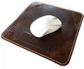 Genuine Handmade  Leather Mouse Pad Handcrafted soft Vintage Art