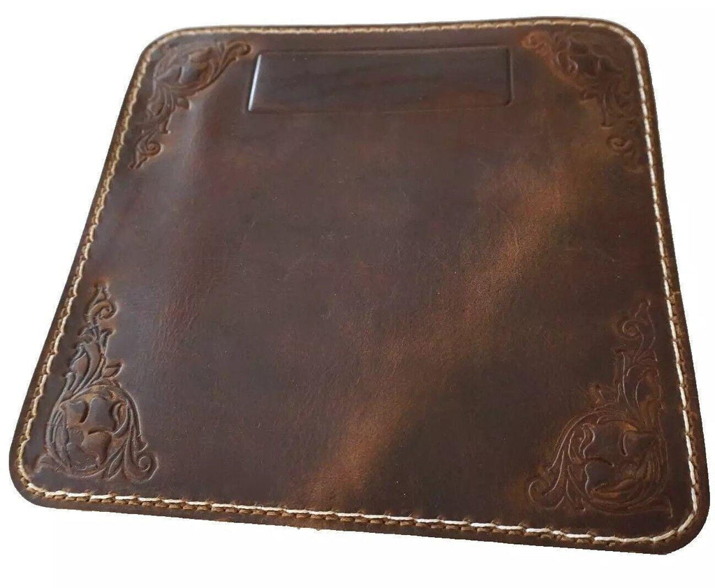 Genuine Handmade  Leather Mouse Pad Handcrafted soft Vintage Art