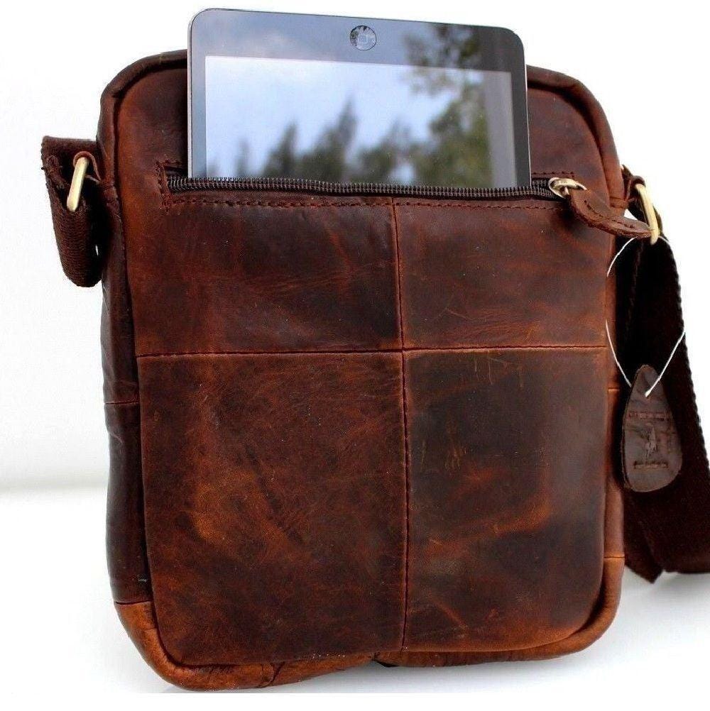 Genuine Leather Bag Handmade Side Bag for Men and Women Vintage Gift
