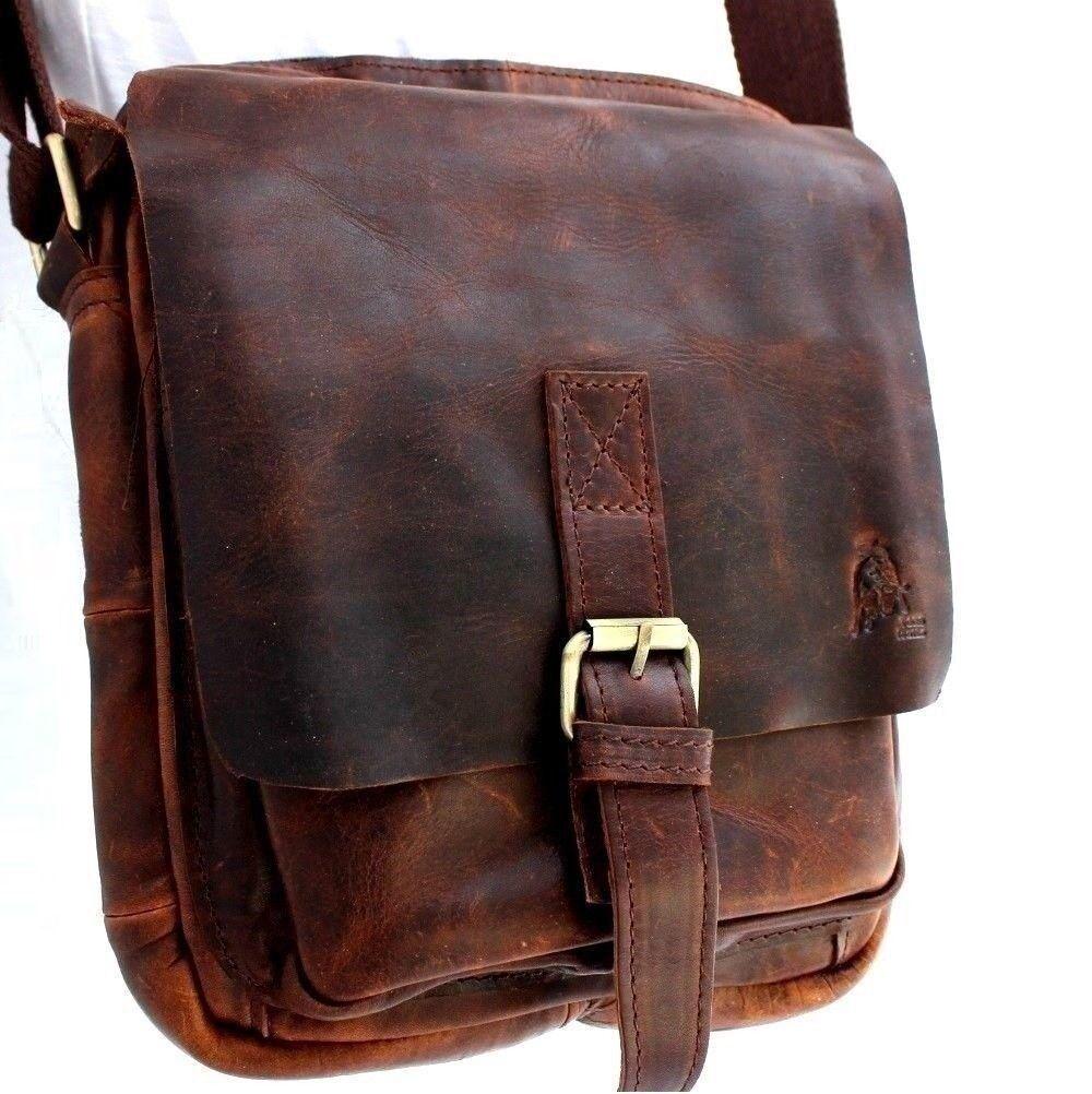 Genuine Leather Bag Handmade Side Bag for Men and Women Vintage Gift