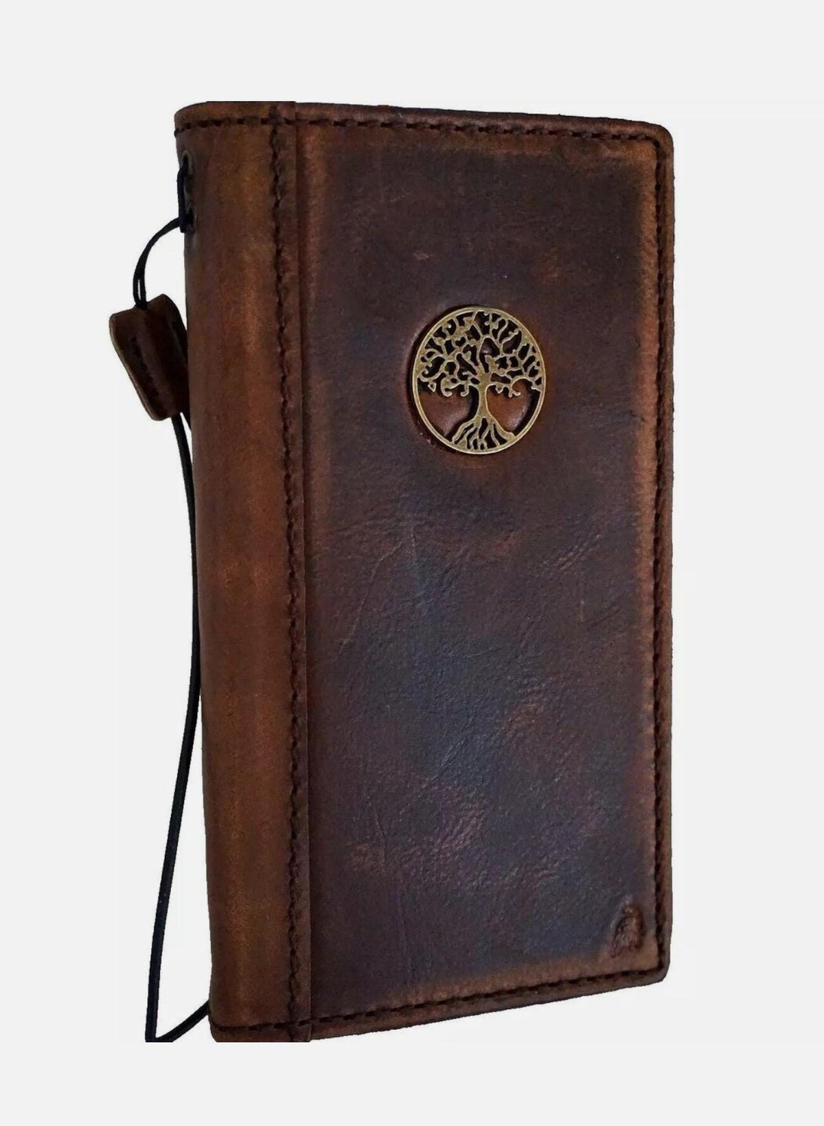 Handmade Leather Galaxy Z Fold Wallet Case: Tree Of Life Design