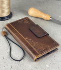 Handmade Leather Wallet Case for Google Pixel: Vintage Magnetic Cover
