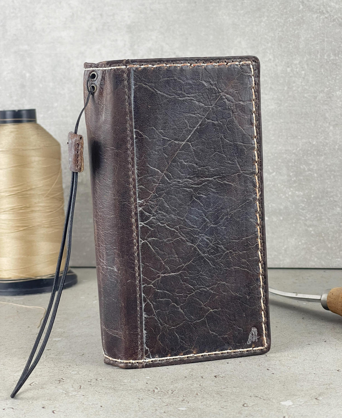 Hand Sewn Leather iPhone Wallet Case with Card Slots