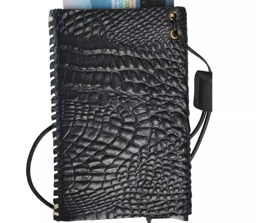 Handmade leather removable credit card wallet for women and men Davidov Art