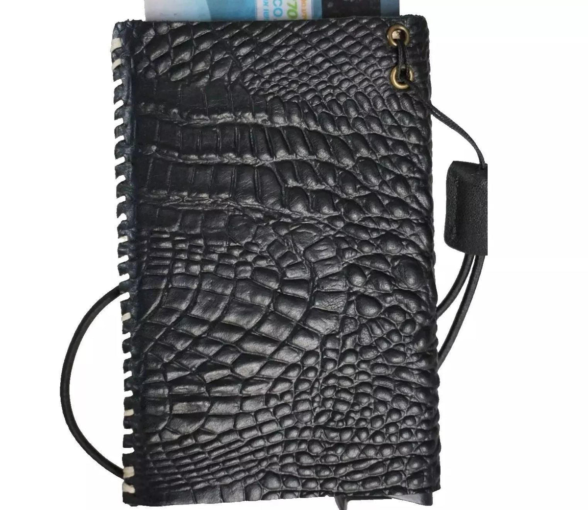Handmade leather removable credit card wallet for women and men Davidov Art