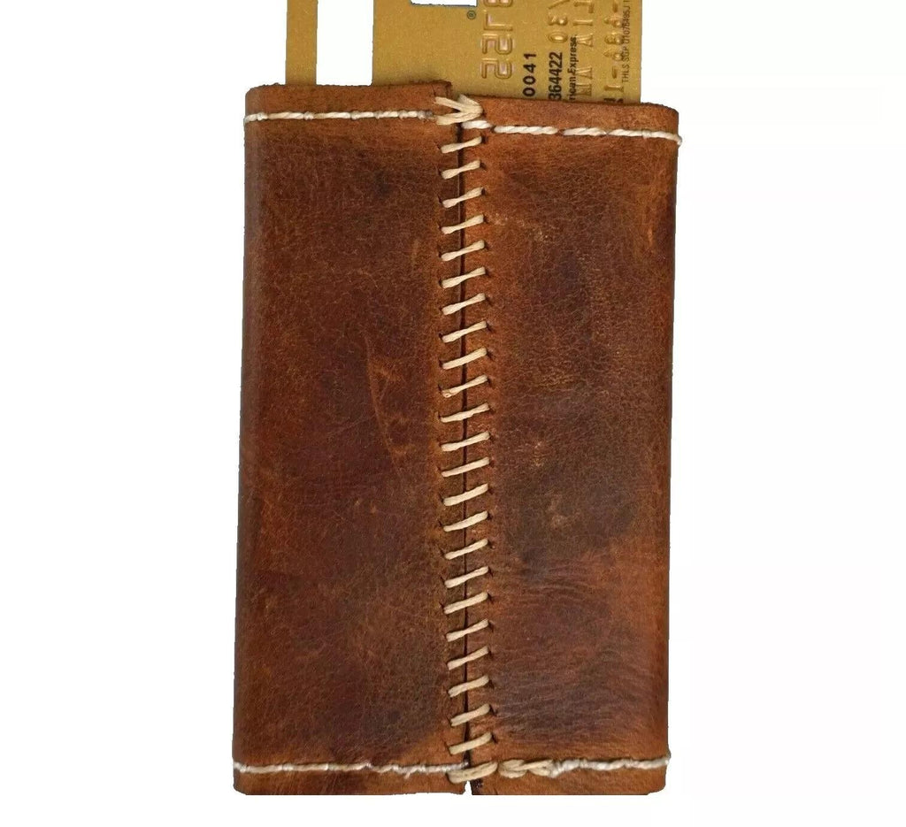 Handmade leather removable credit card wallet for women and men Davidov Art