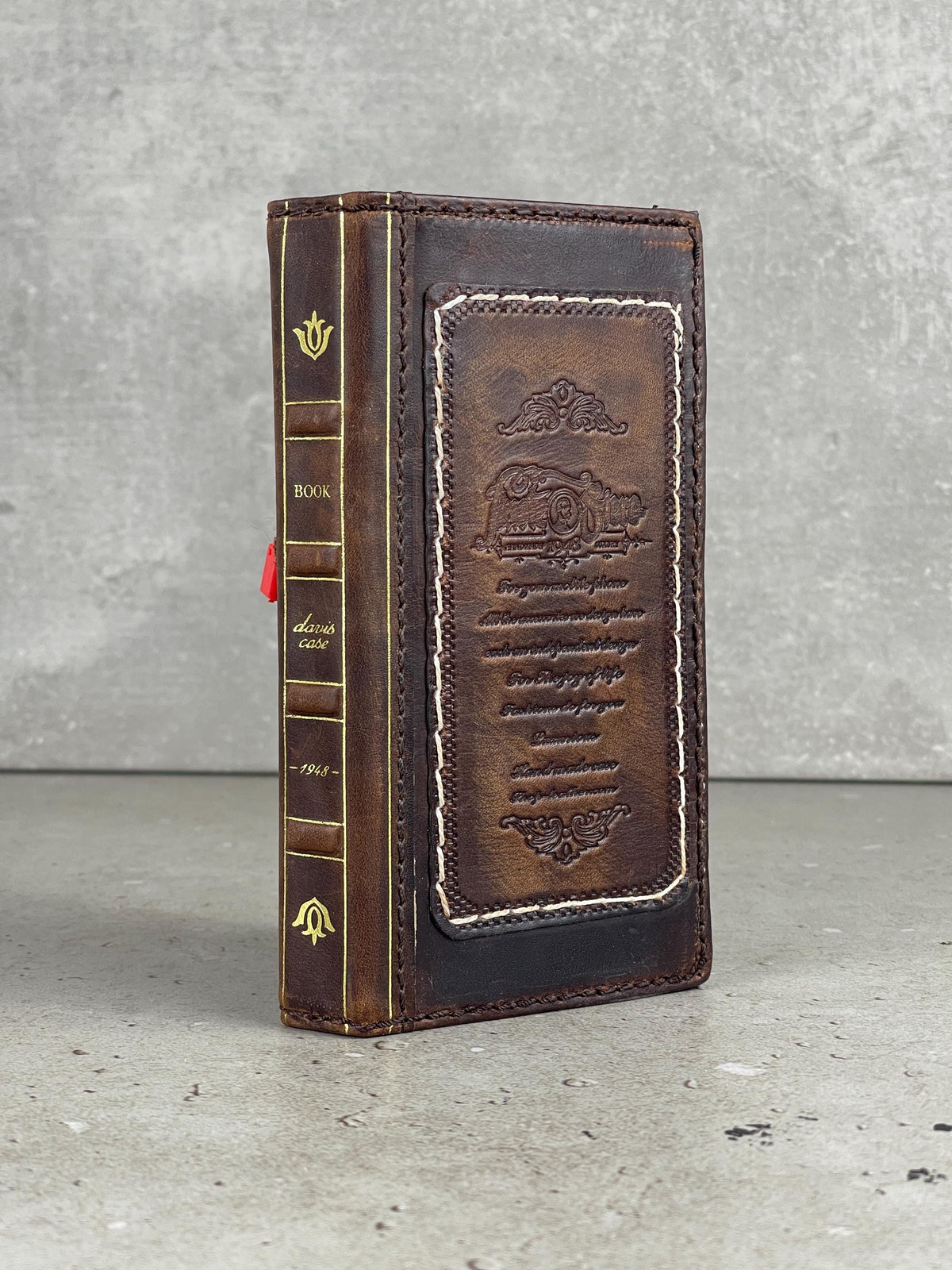 Genuine Leather Wallet Case for Google Pixel: Vintage Book Design