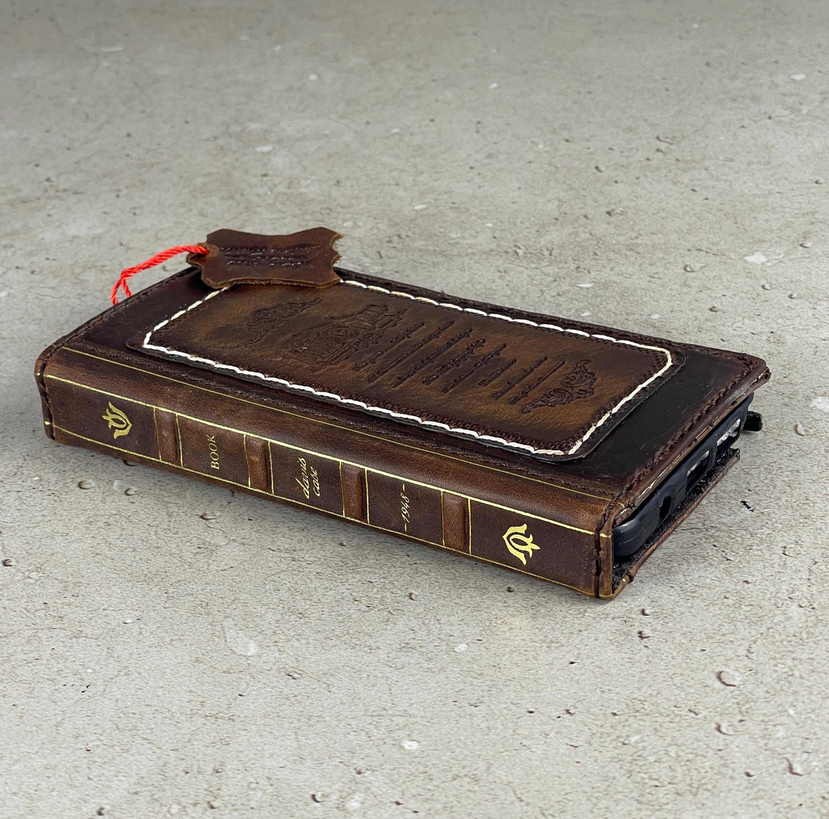 Genuine Leather Wallet Case for Google Pixel: Vintage Book Design