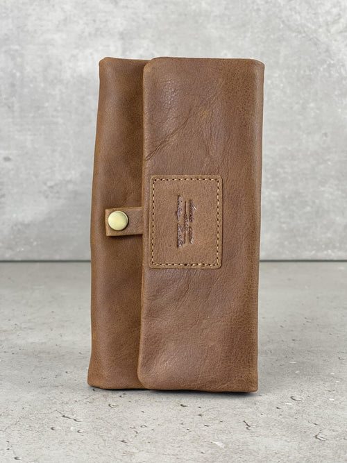 Genuine Handmade Leather Wallet Hookah Cigarette Tobacco Pouch Case Rolling Paper Holder