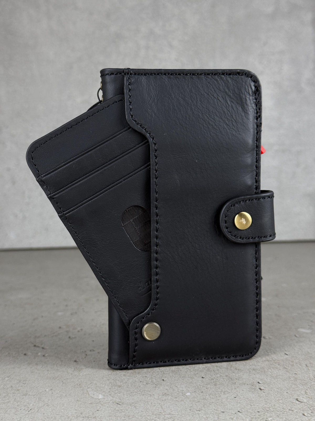 Vintage Leather iPhone Wallet Case: Book Style, Card Slots