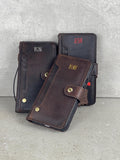Genuine Leather iPhone Wallet Case: Vintage Book Style, Credit Card Slots