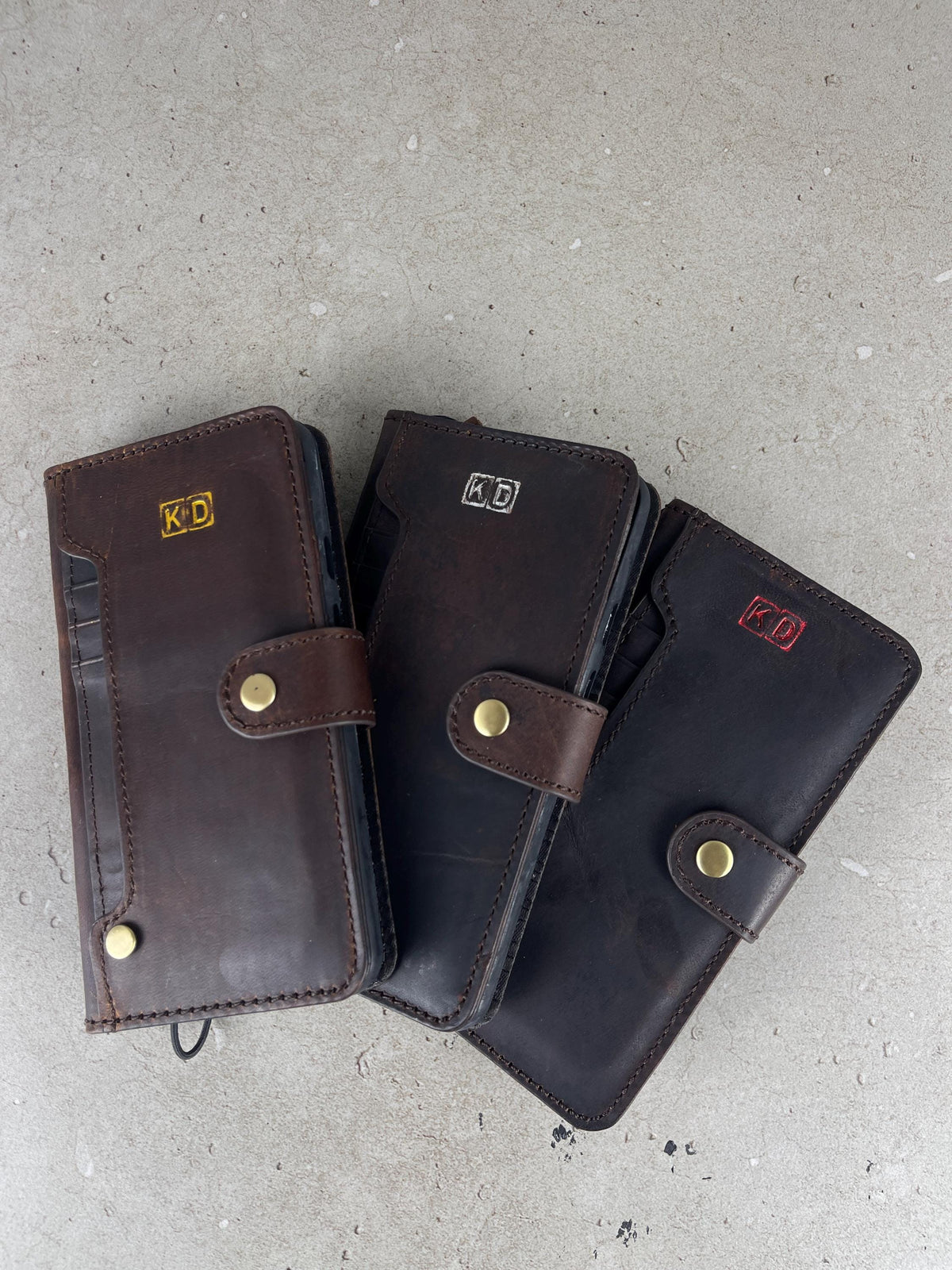 Genuine Leather iPhone Wallet Case: Vintage Book Style, Credit Card Slots