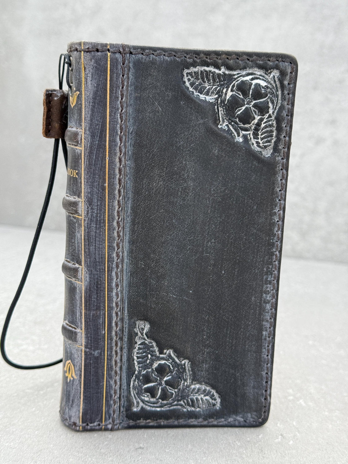 Handmade Leather Phone Wallet: Book Style Card Cover