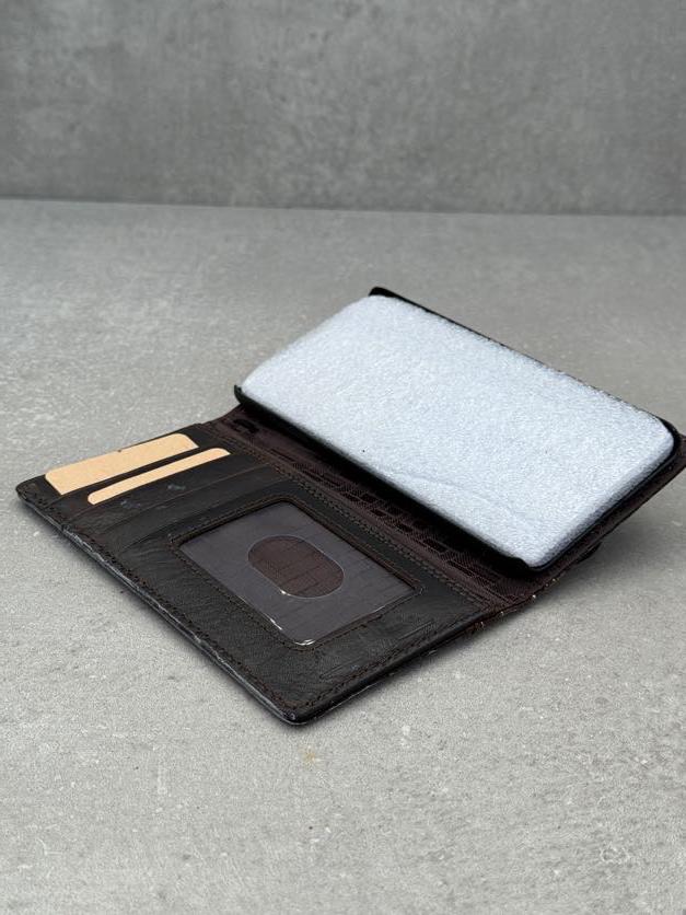 Vintage Style Leather iPhone Wallet Case: Handmade Floral Art
