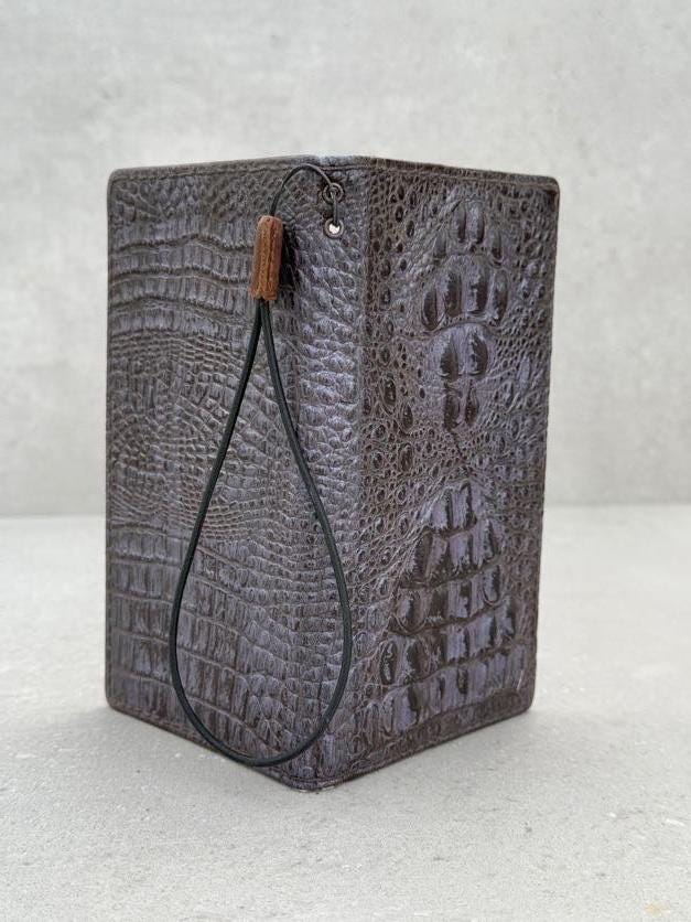 Handmade Genuine Leather iPhone Wallet Case: Removable Card Slots