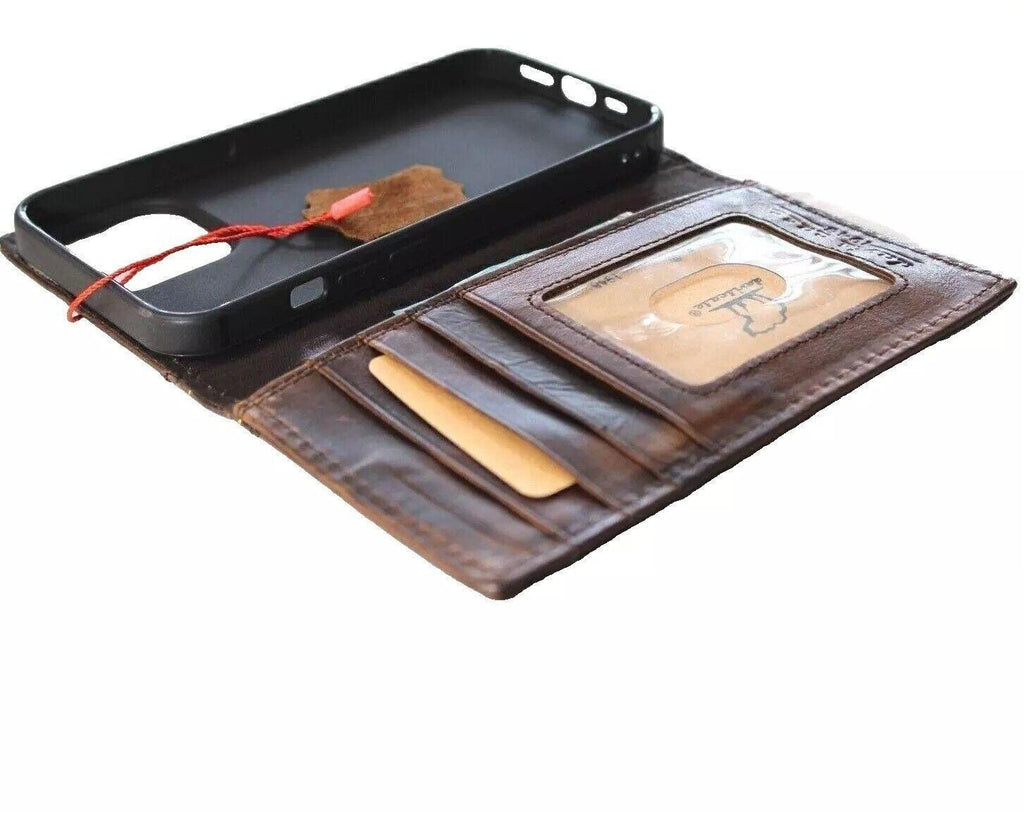 Handmade Leather Wallet Book Cover: For Honor Magic V3 Fold Art