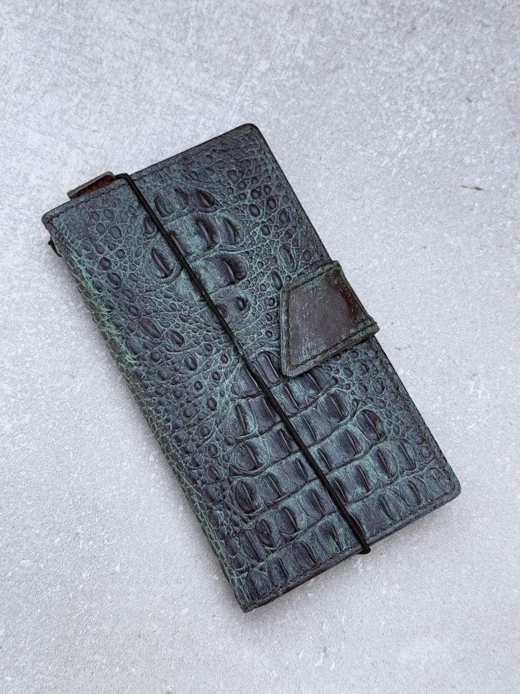 Green Leather iPhone Wallet Case: Handmade Vintage Book Style