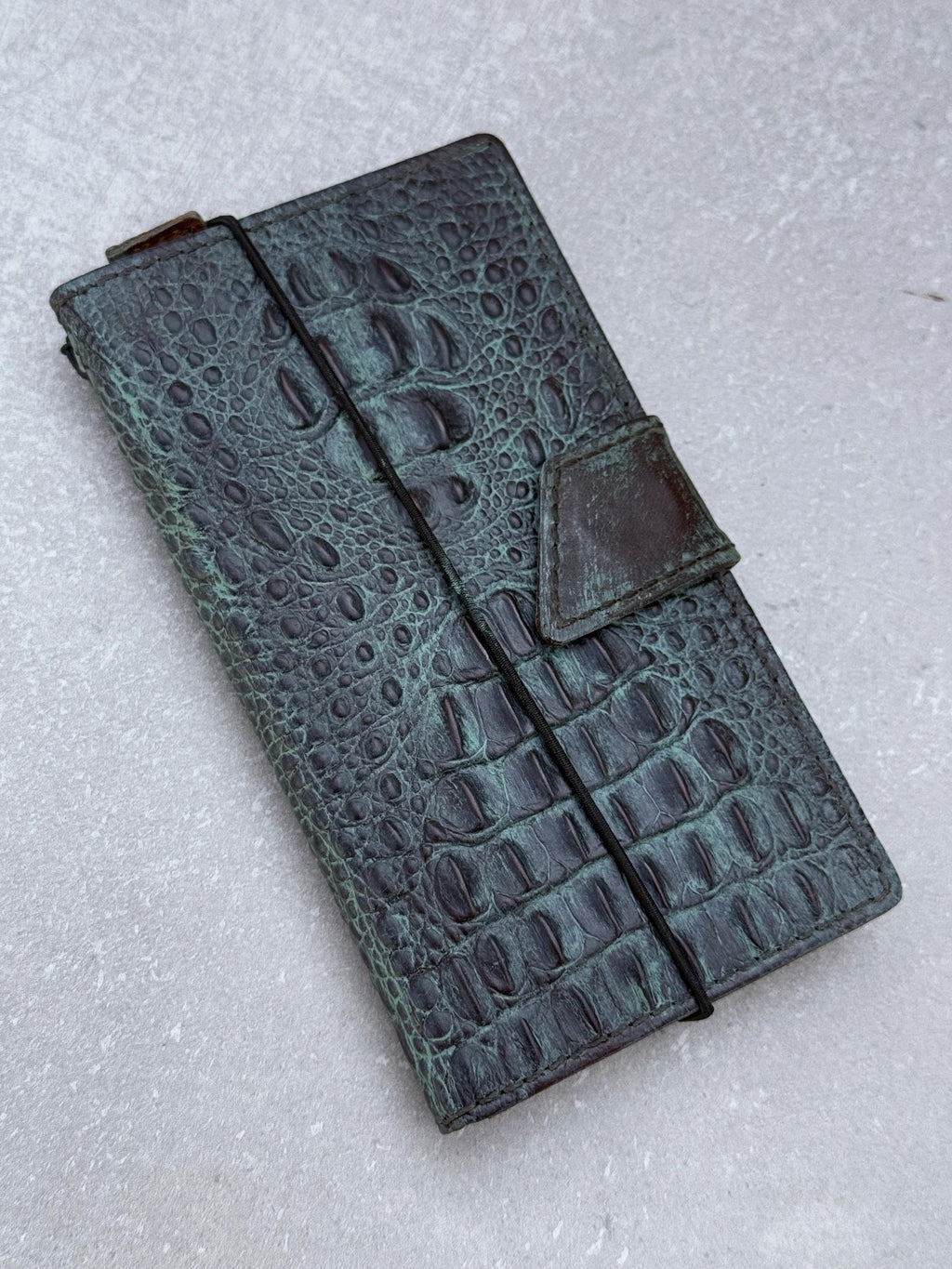Green Leather iPhone Wallet Case: Handmade Vintage Book Style